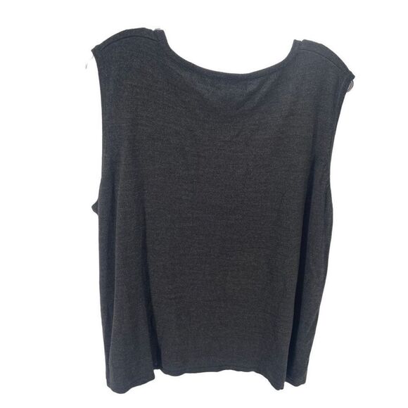 Studio Works Womens Tank Shirt Top Multicolor Floral Embroidered Acrylic Gray 2X - Picture 3 of 10